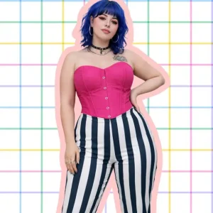 Leggins Rayas Verticales – Blanco & Gris Oscuro